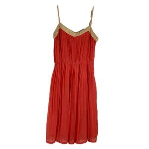 PINK MARTINI Sundress Pleated Knee Length Spaghetti Strap Coquette Dress